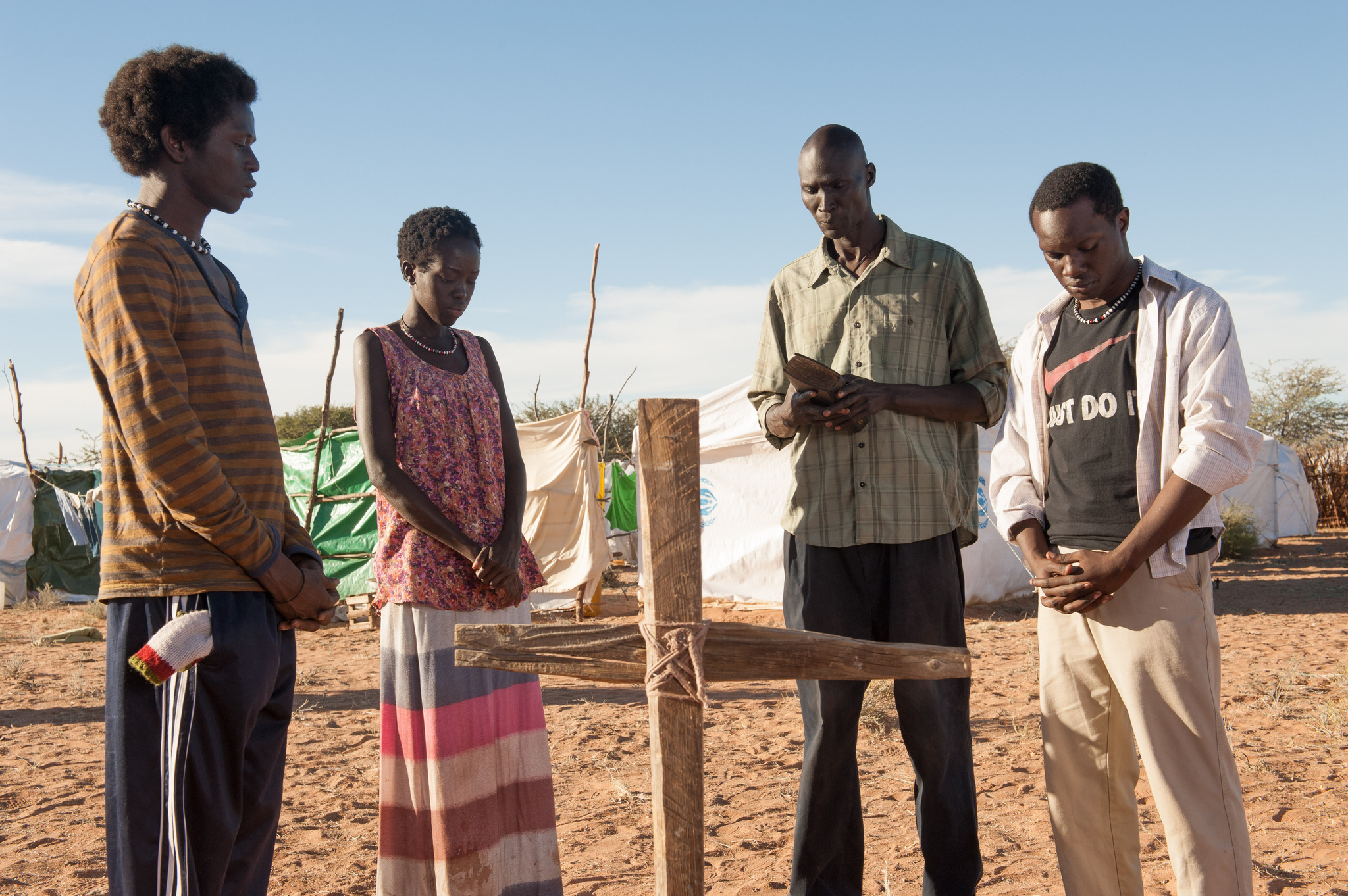 Still of Arnold Oceng, Ger Duany, Emmanuel Jal and Kuoth Wiel in The Good Lie (2014)