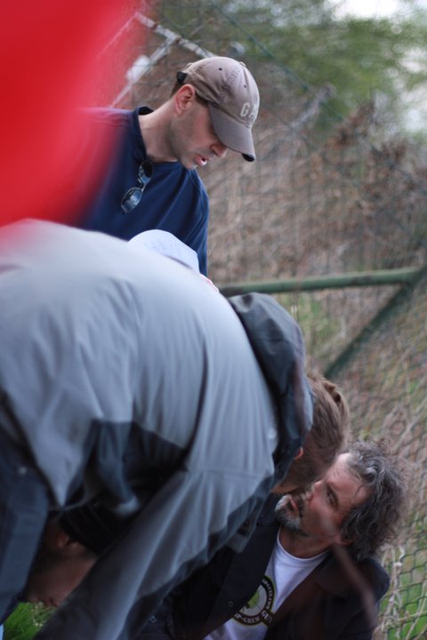 Director, Ivan Bergerman and I work out a scene between takes on 'Good Guys'....another fun project.