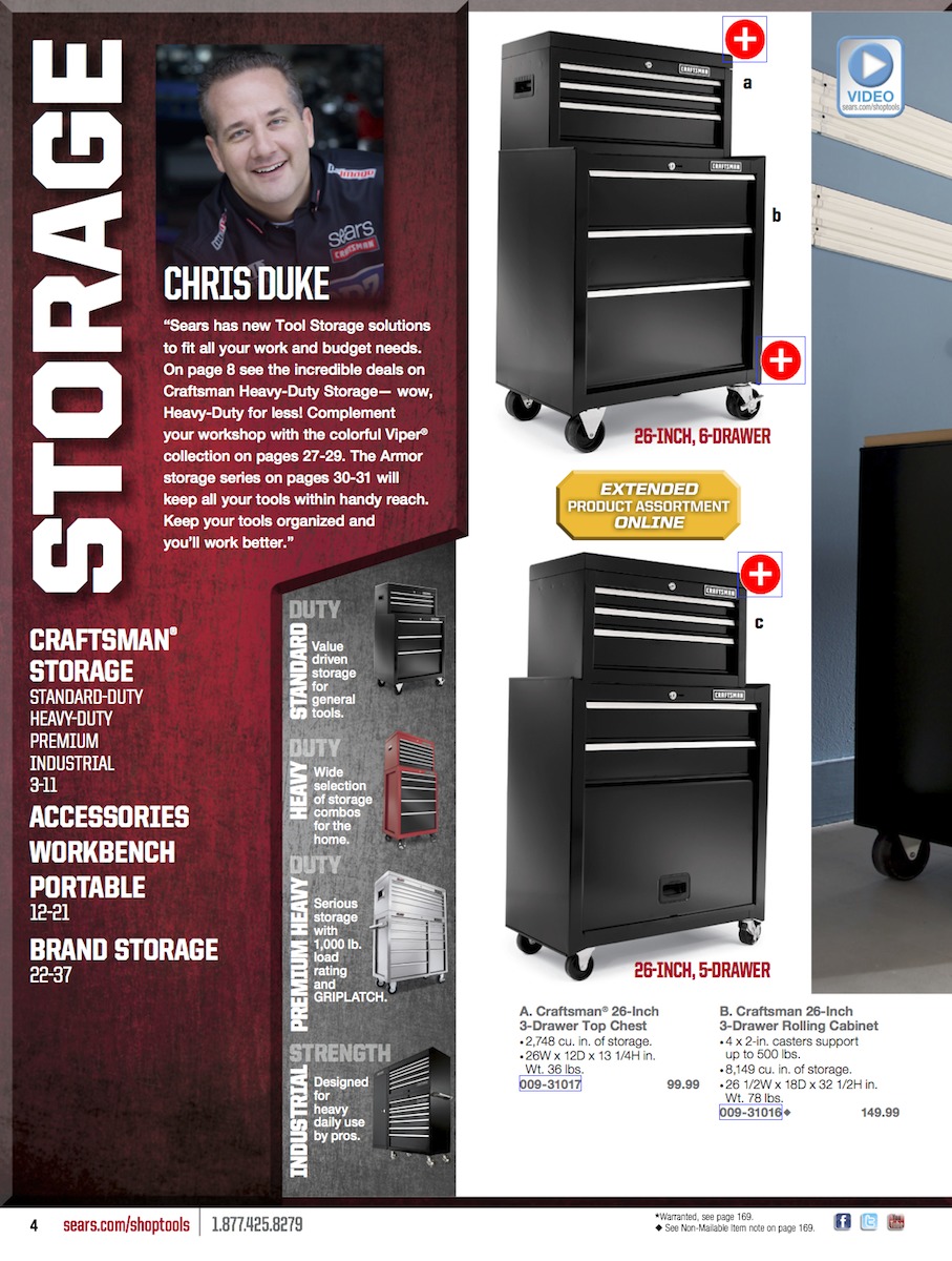 Chris Duke, featured throughout the pages of the 2013 Sears Tools catalog