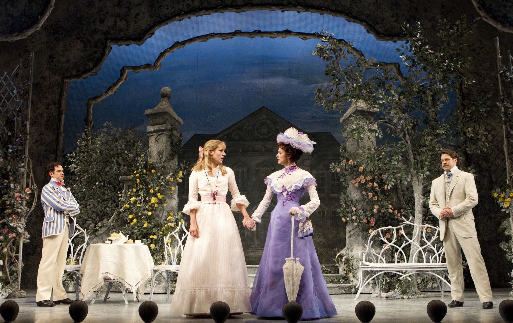 Still of Sara Topham, David Furr, Santino Fontana and Charlotte Parry in The Importance of Being Earnest (2011)