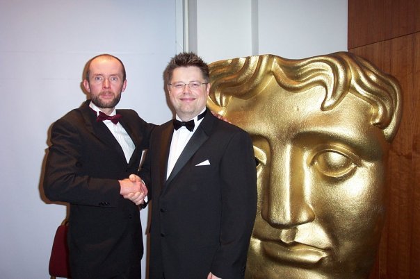 Ro J Goodwin and Chris Jones at the premier of Gone Fishing. BAFTA, London