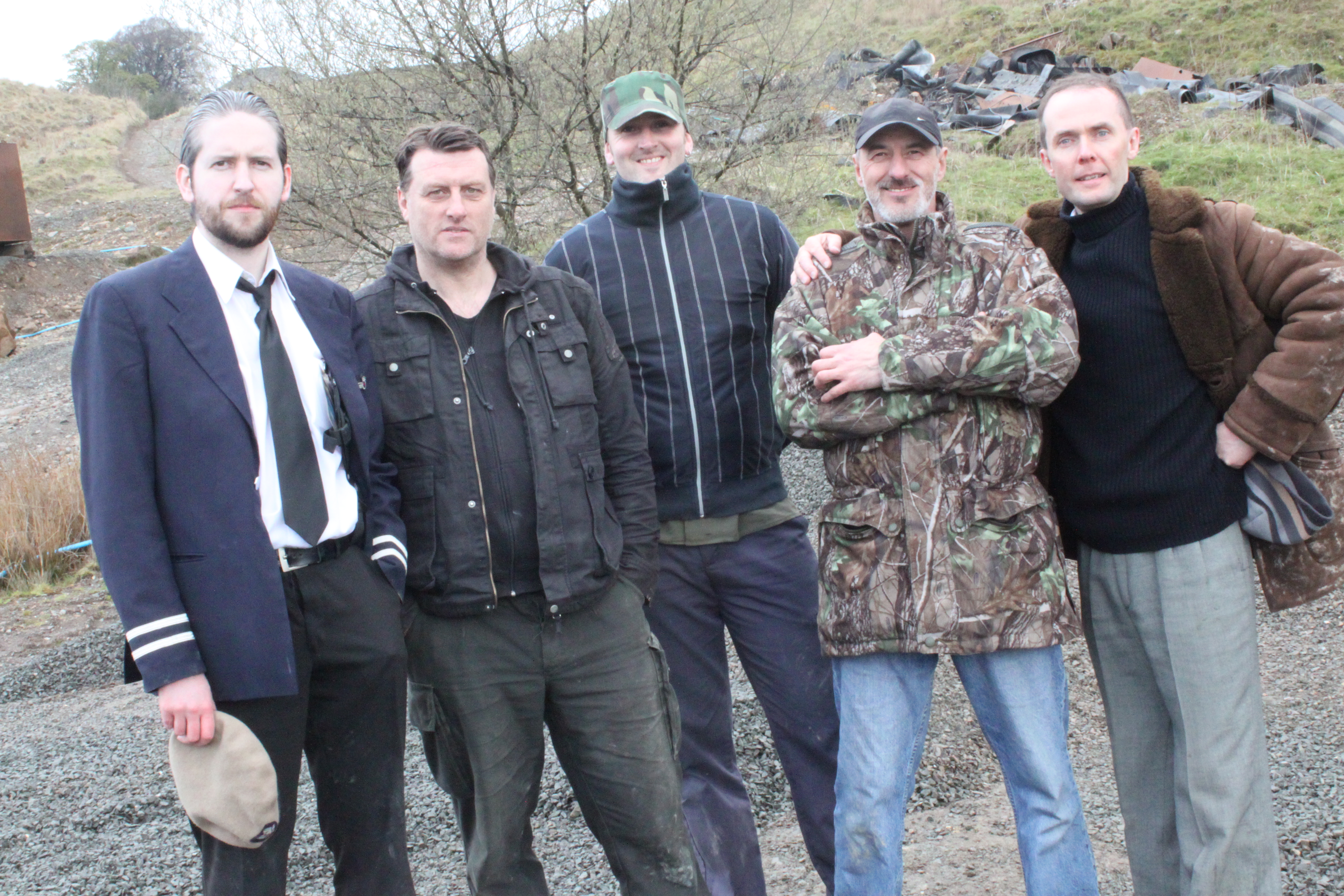 Peter Montgomery, Paul Hunter, Brook Finch, Ronnie B Goodwin, Ro J Goodwin. Some cast and crew of THE BLOOD (c)Rigar