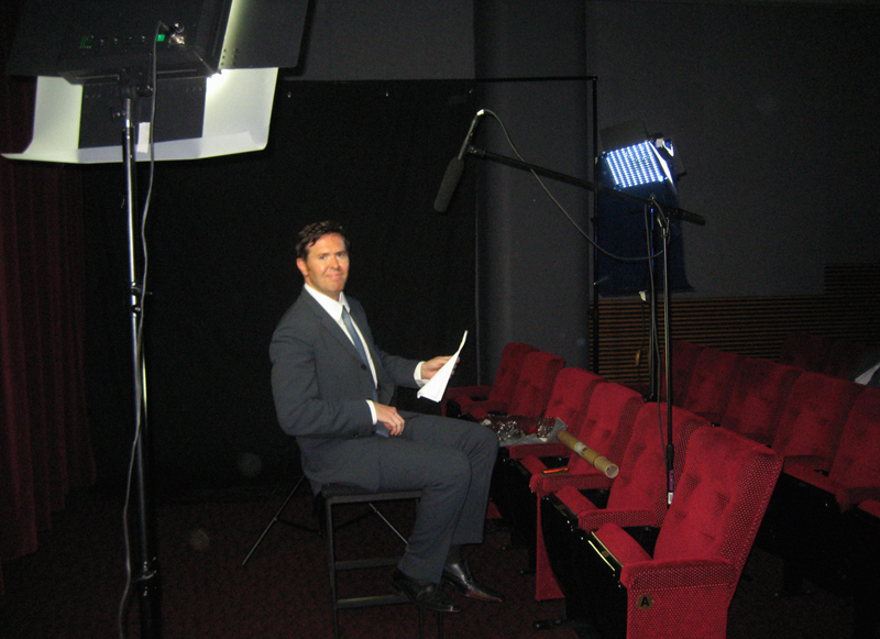 Jeffrey Vance between takes of a short video produced for the 