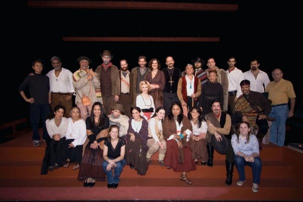 Mike Roche (Humphrey James, Back Row. Fifth in from the left) with cast in Night Over Taos by Maxwell Anderson. Directed by Estelle Parsons. New York City Revival. Producer INTAR Theatre. Eduardo Machado Artistic Director Cast Photo