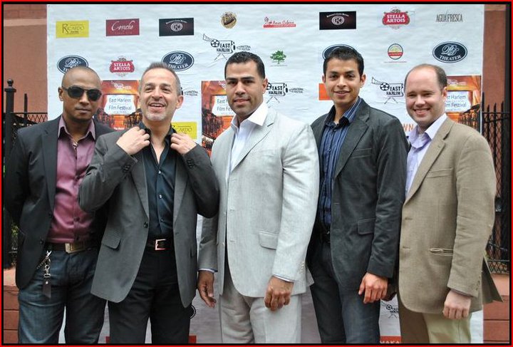 Conscientious Objector: The Movie. Film Premiere in New York City. Cast (left to right) Kutcha Ahctuk, Jorge Hoyos, J.W. Cortes, Martin Chavez, Mike Roche