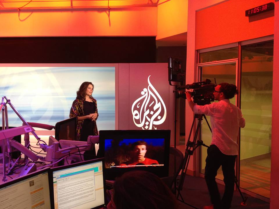 Photo caption: Julia Rhodes is seen here hosting a promotional web video series for Al Jazeera English.