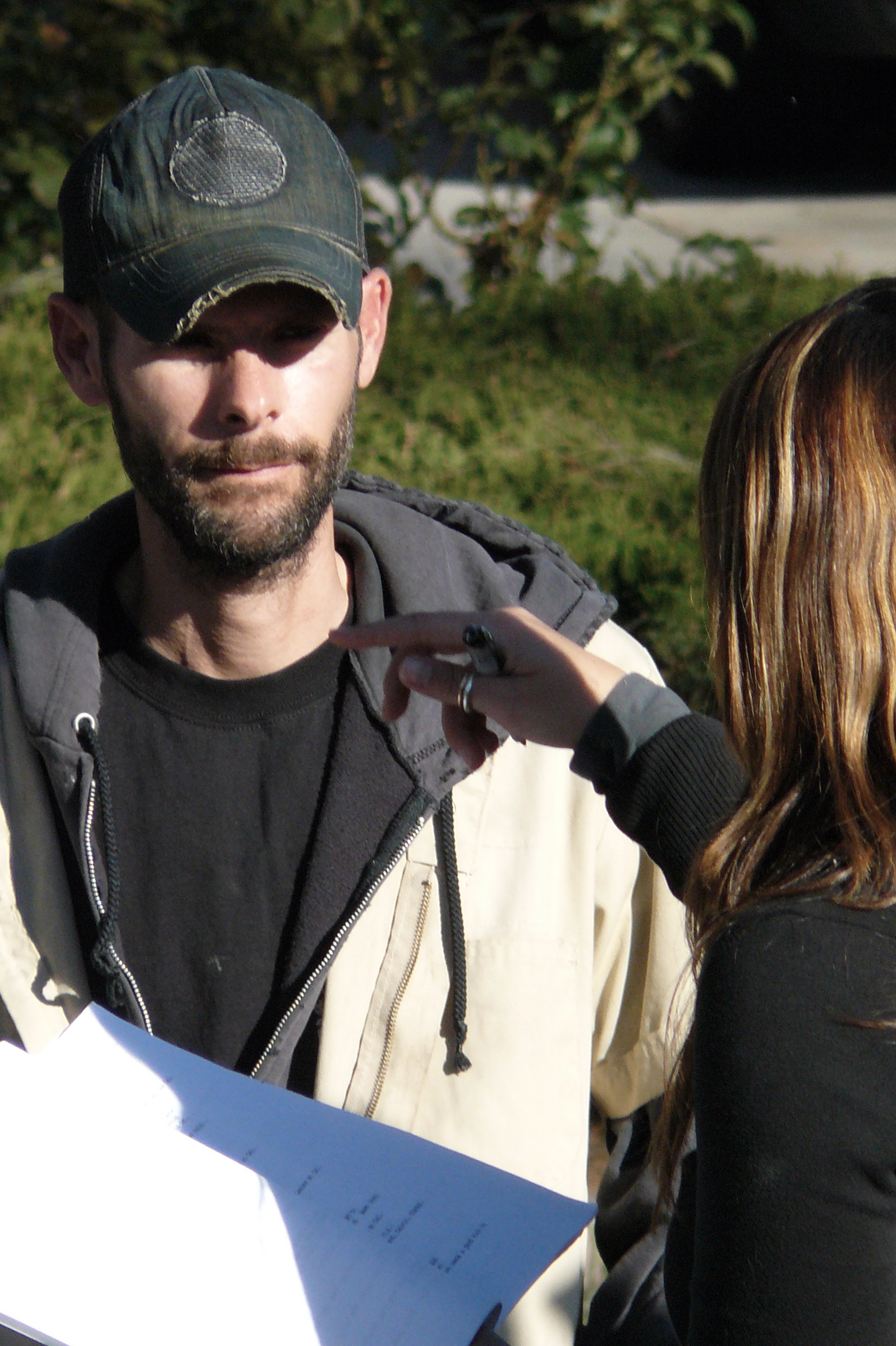 Brian on the set of Finding Jenua with director, Alison Mason.