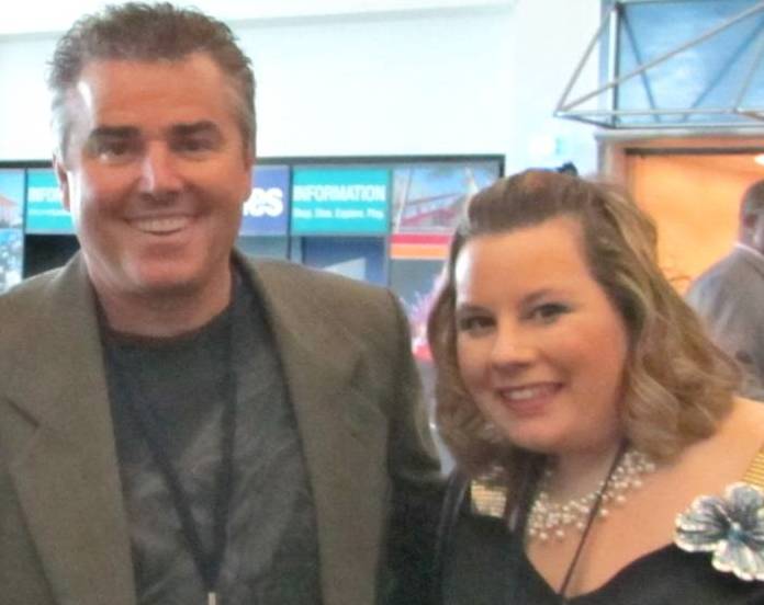 Angela Hinton with actor Christopher Knight