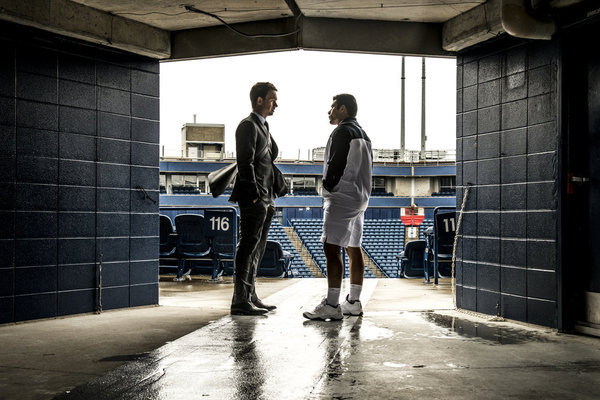 Still of Patrick J. Adams and Julian Alcaraz in Suits (2011)