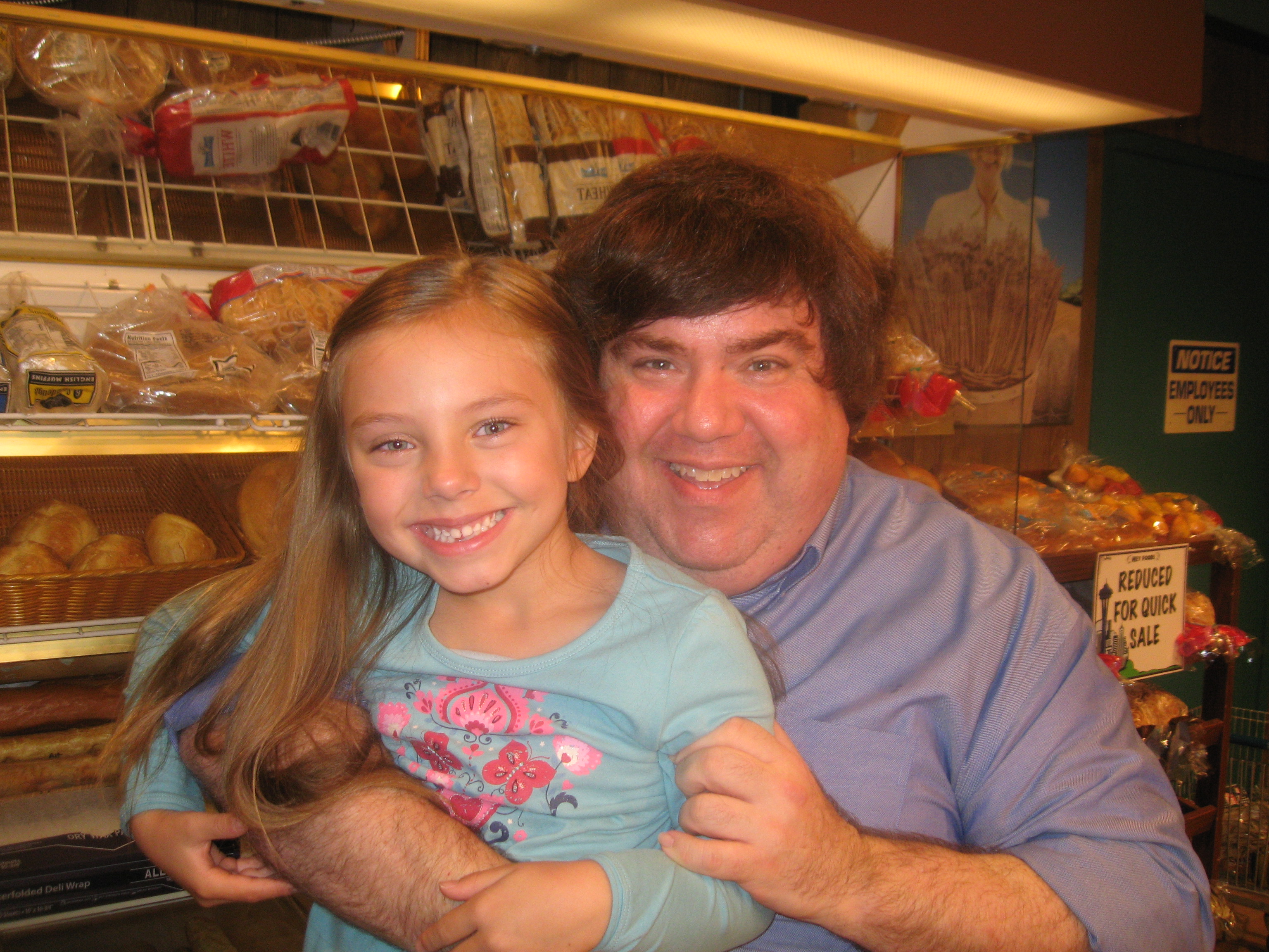 Caitlin Carmichael and Executive Producer, Dan Schneider, on set of iCARLY, July 2010