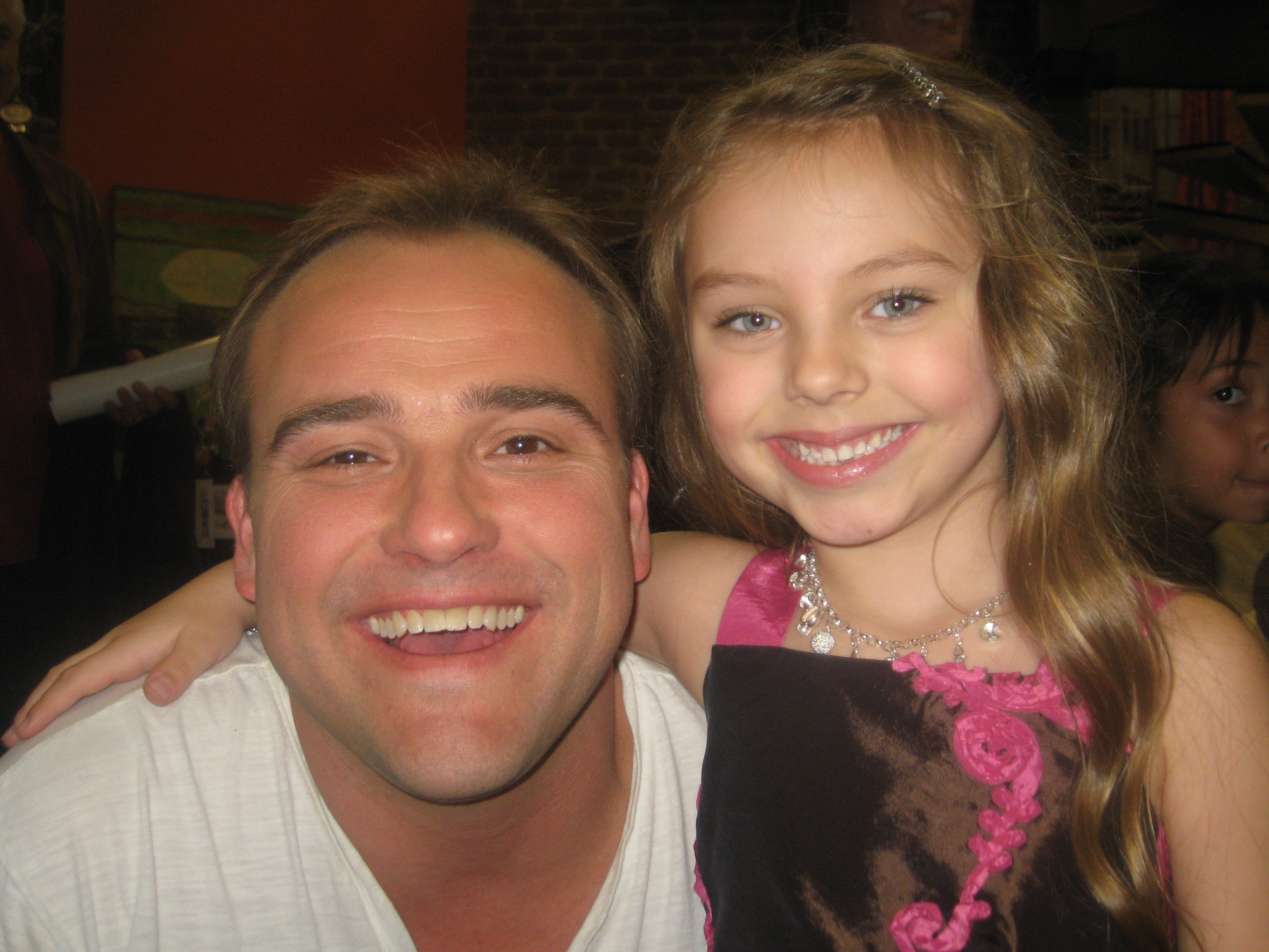 David DeLuise and Caitlin Carmichael on set of 