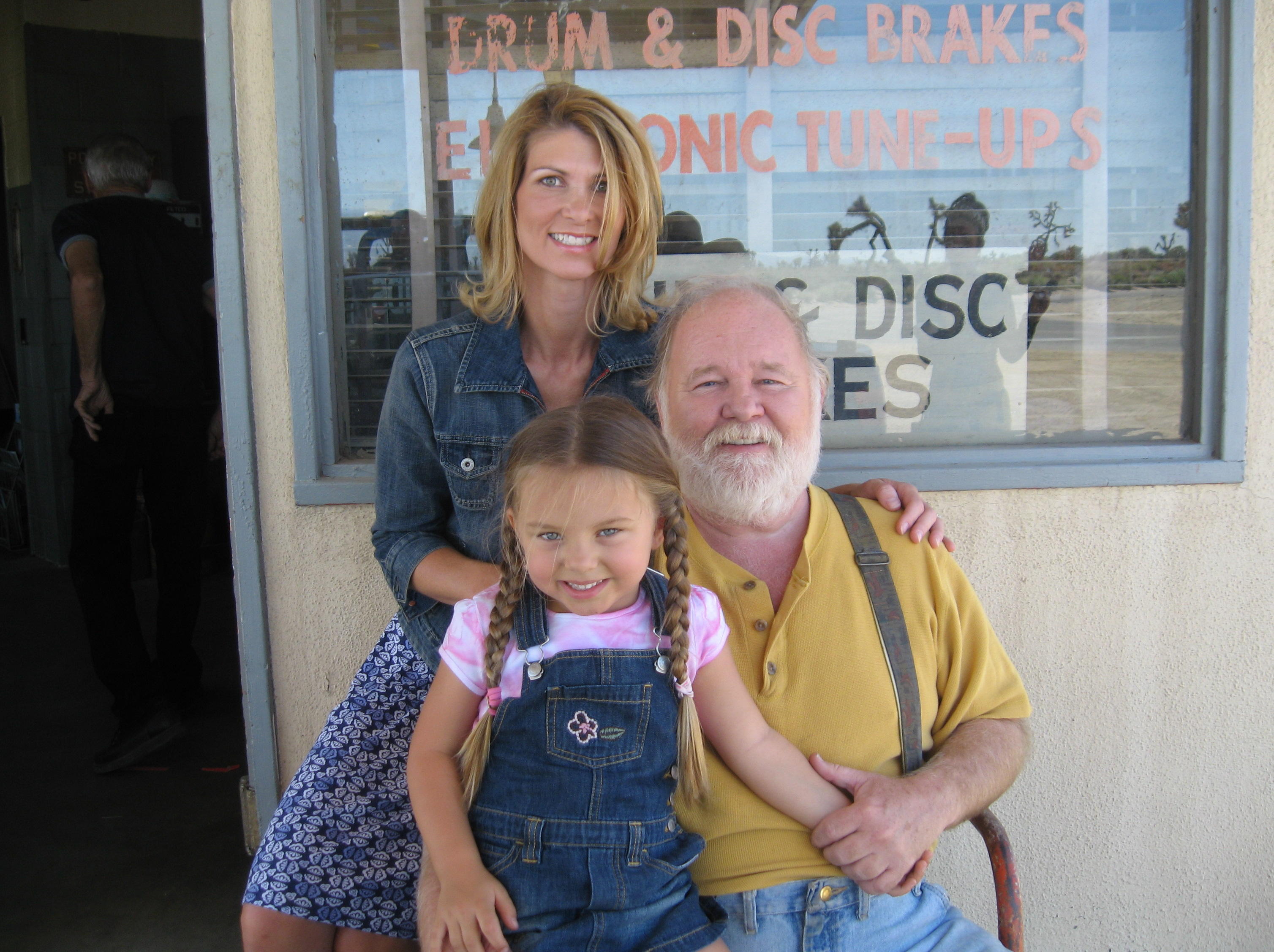 Caitlin, Mommy, and Mr. Justin on set of feature film, 