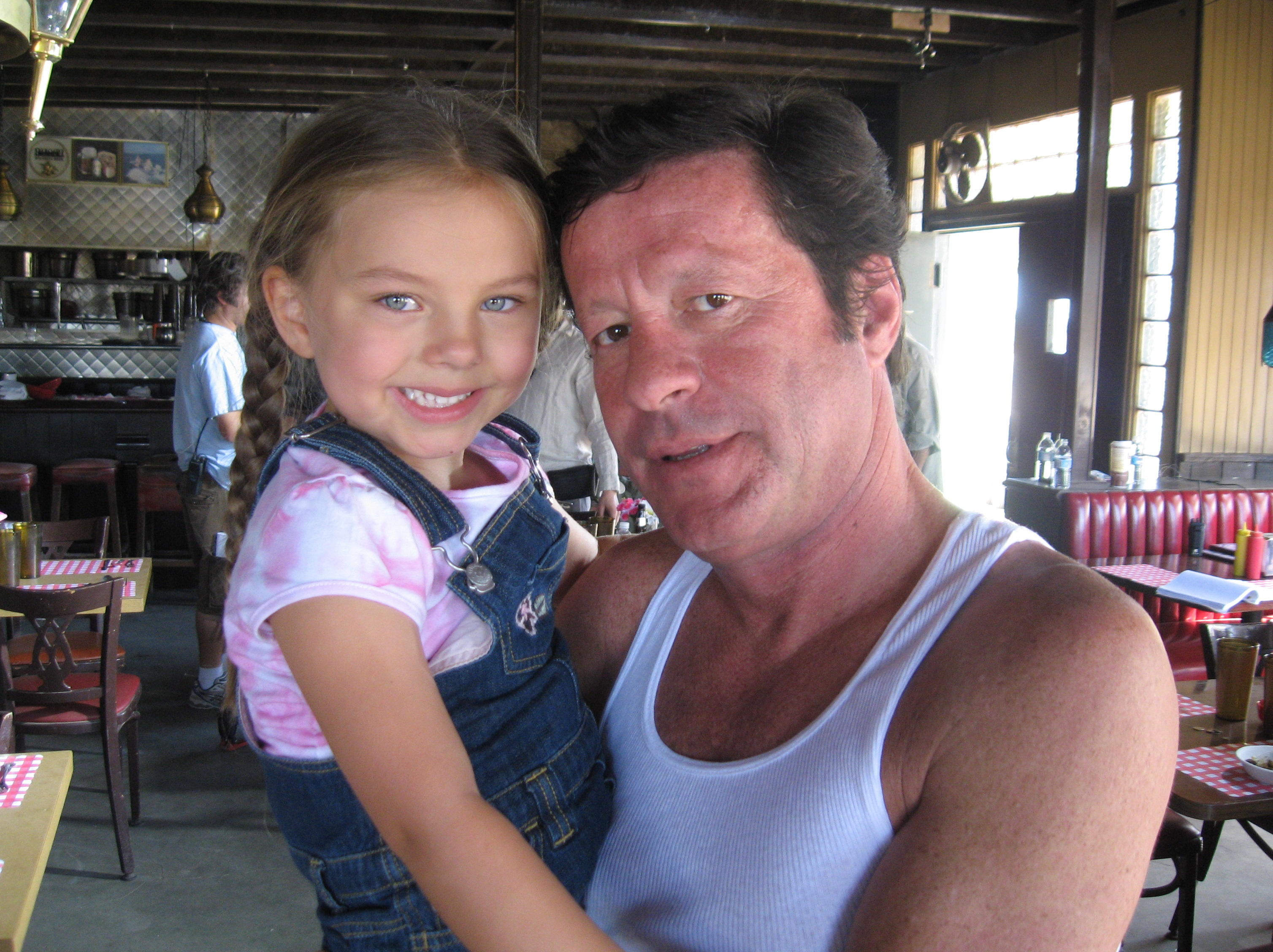 Caitlin and Joaquim de Almeida on set of feature film, 