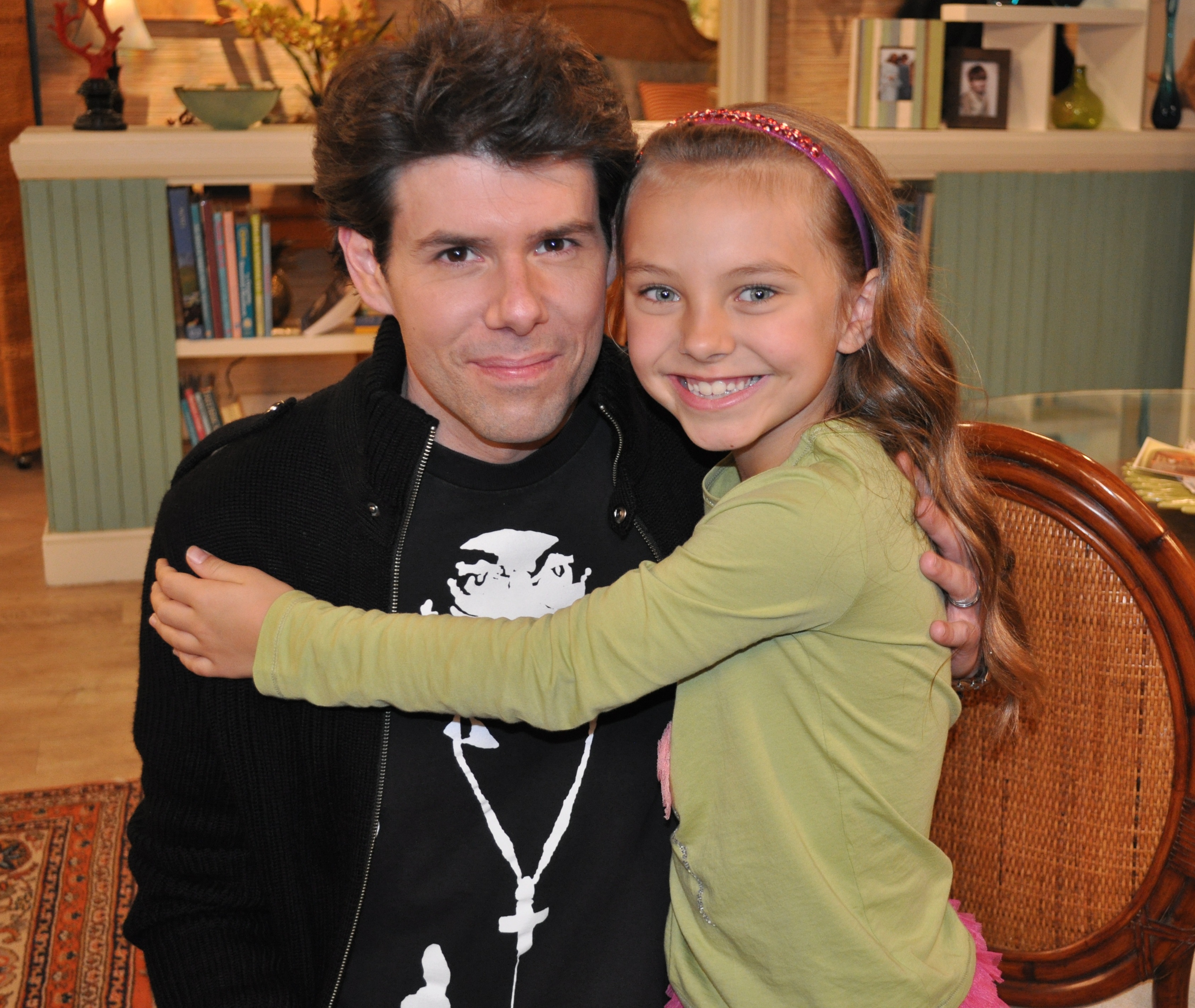 Caitlin Carmichael and Johnathan McClain on set of Retired at 35 November 2011