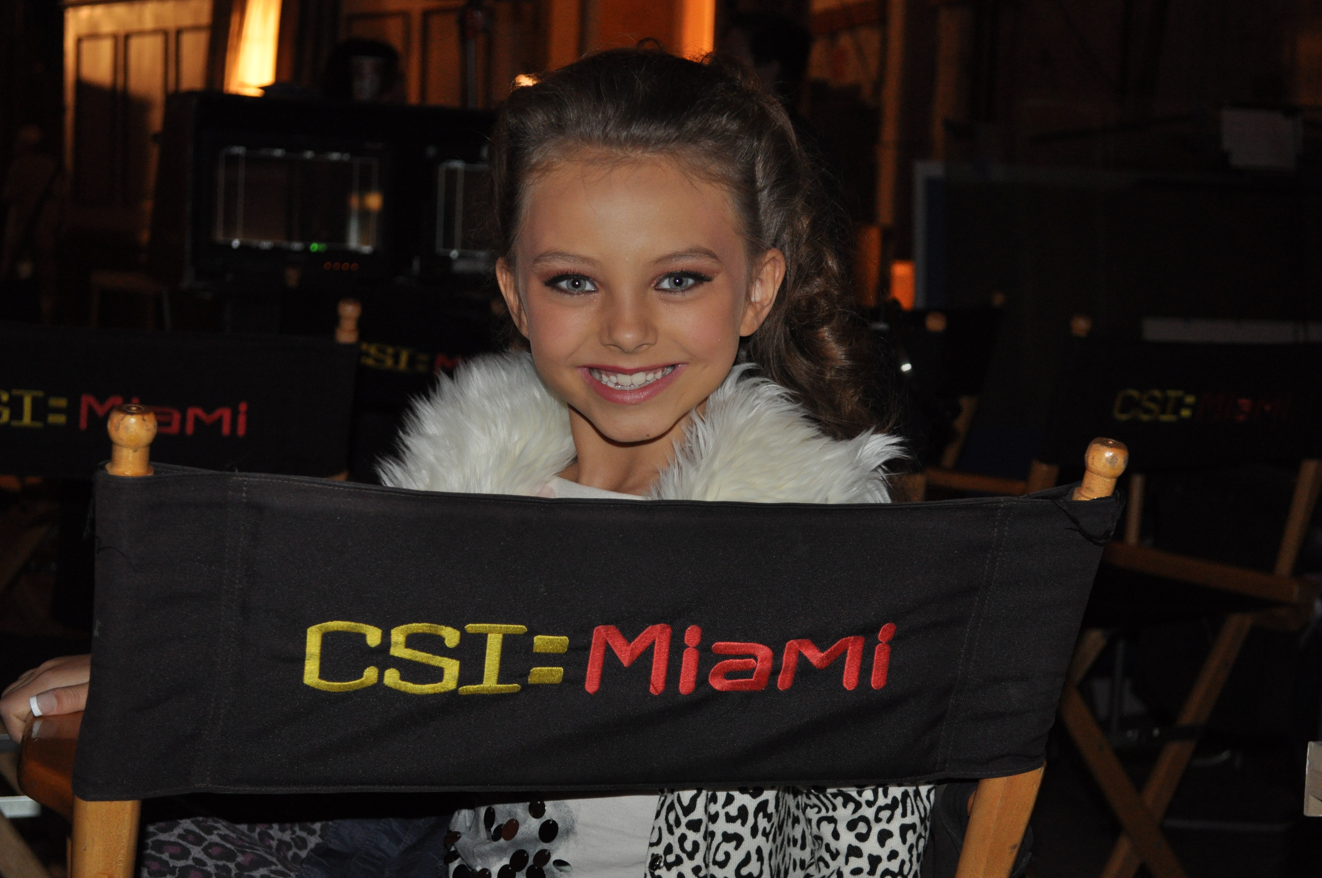 Caitlin Carmichael on set of CSI: Miami 2011