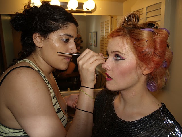 Katie Madonna Lee getting make up for Flabulous