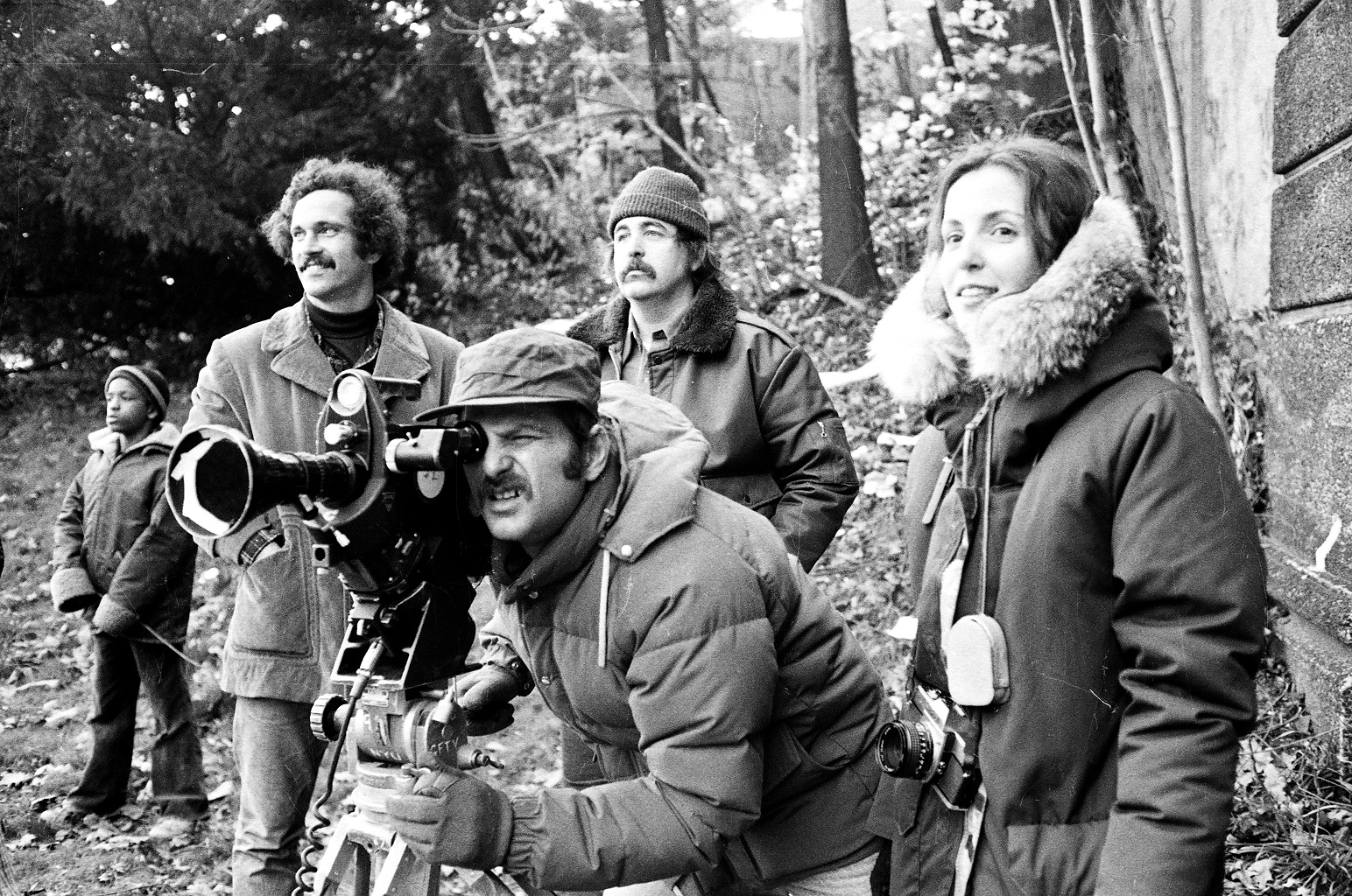 Left to Right Walter Vogt, William Reilly, Joseph Dell'Olio and Susan McBride on the set of STREET WISE.