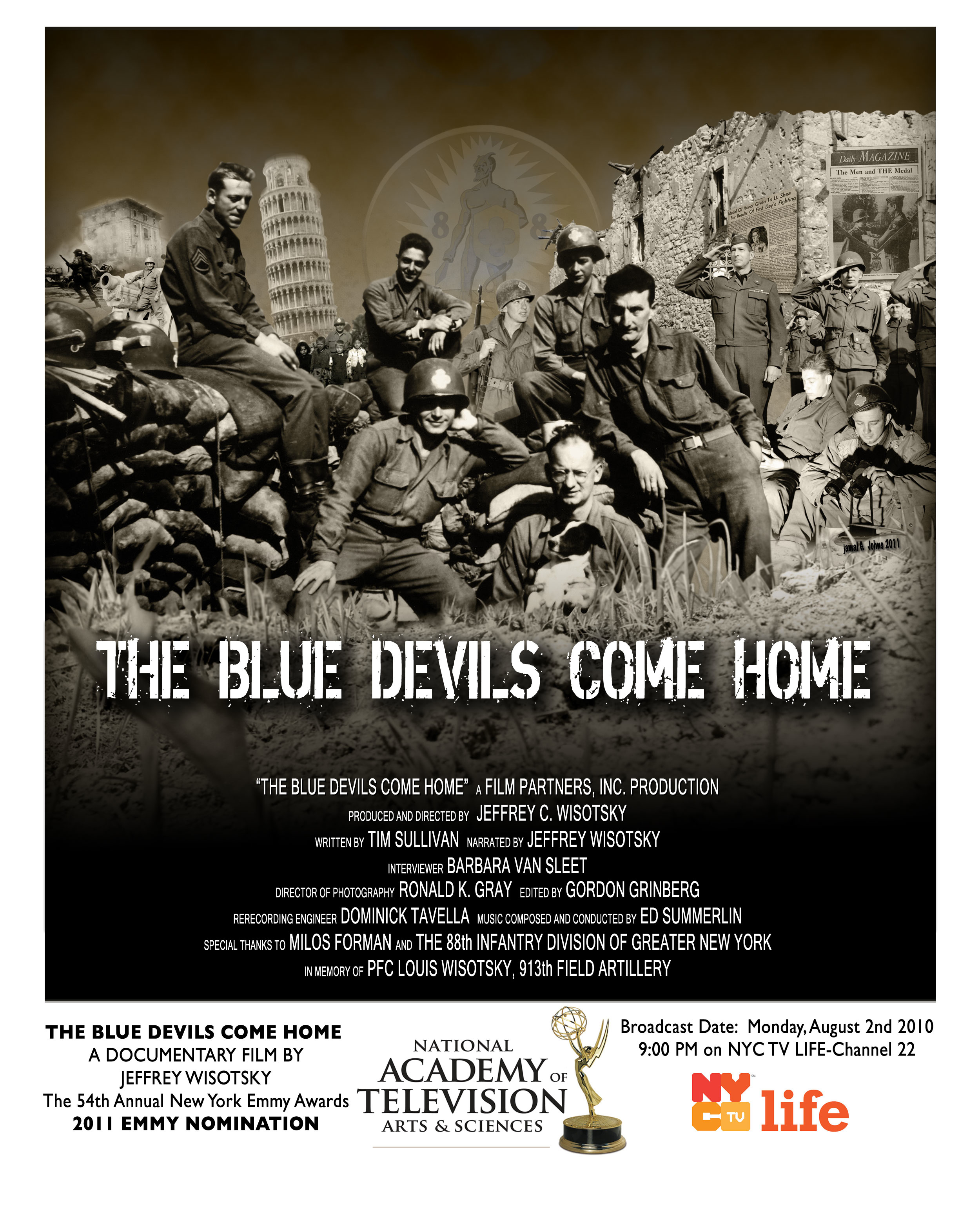 The Movie Poster for Jeffrey Wisotsky's EMMY Nominated documentary film, THE BLUE DEVILS COME HOME.
