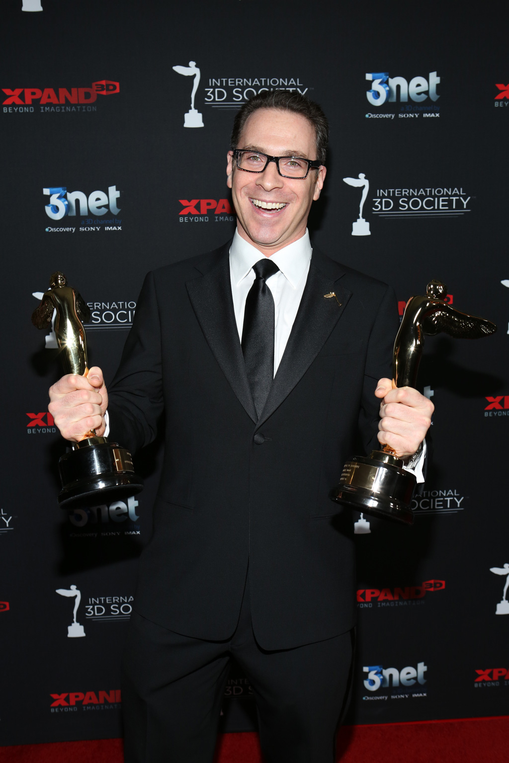 21st Century 3D CEO Jason Goodman accepts two Lumiere awards at the I3DS Technology Awards for the advancement of the art and science of 3D motion picture production