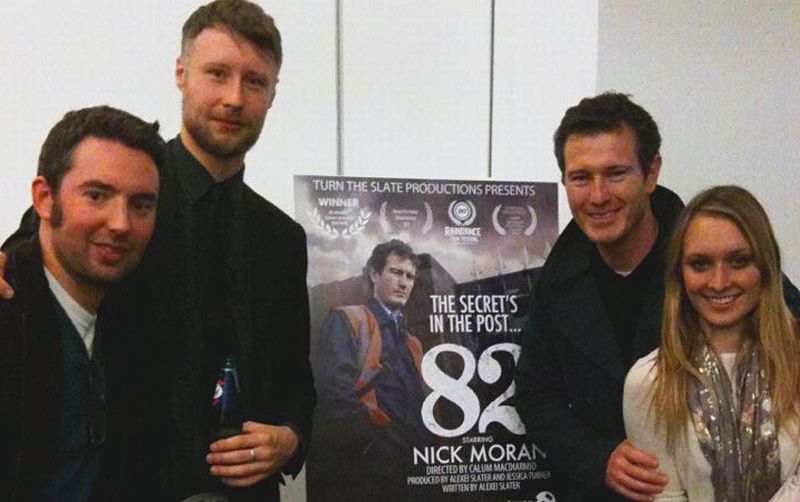 Alexei Slater with Calum Macdiarmid, Nick Moran and Jessica Turner at the '82' BAFTA screening, 2012.