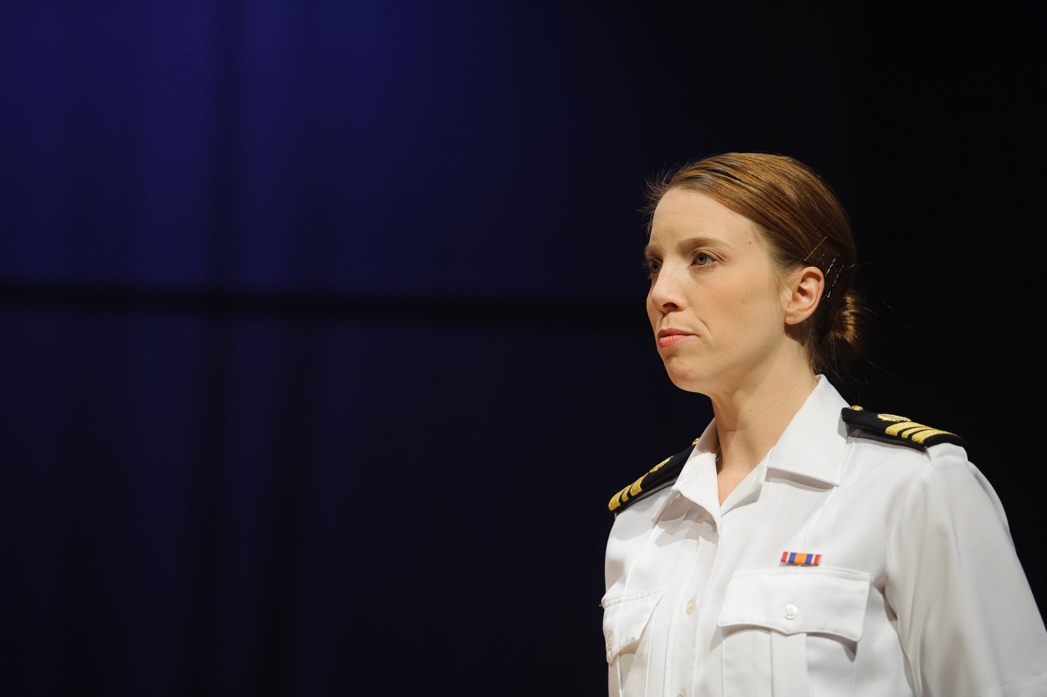 On stage in Aaron Sorkin's A Few Good Men, 2013.