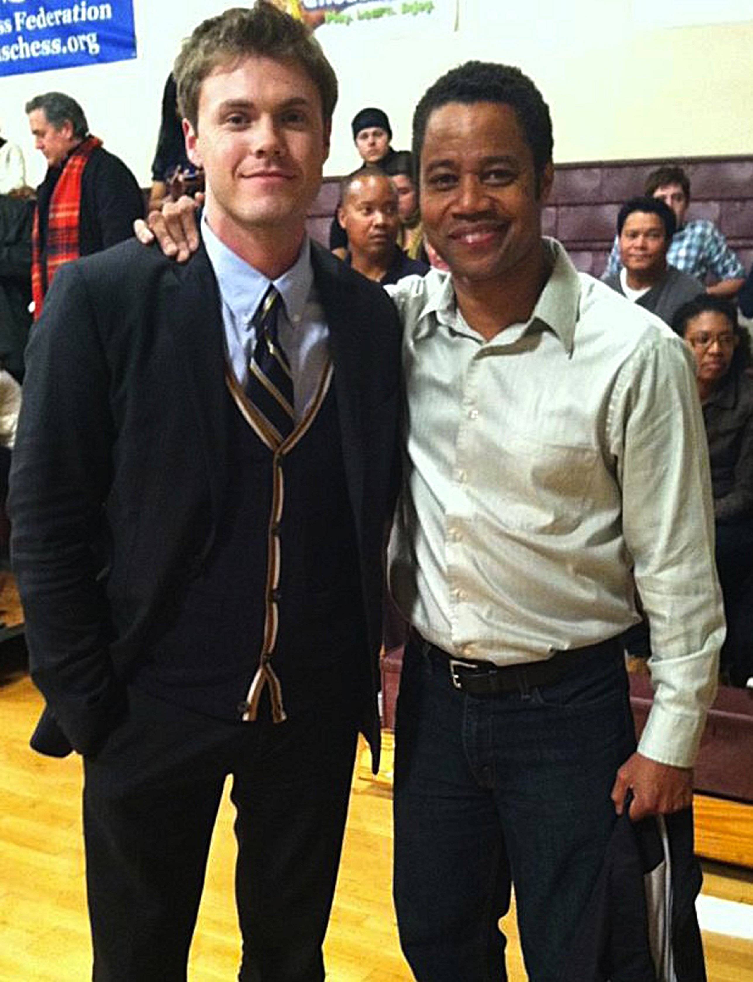 Cuba Gooding Jr. and Blake Cooper Griffin filming Life of a King.