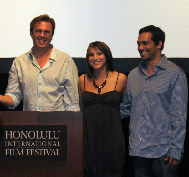 Acccepting the award for Best Hawaiian Film at the Honolulu International Film Festival