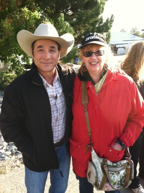 With Clint Black on the set of Flicka: Country Pride.