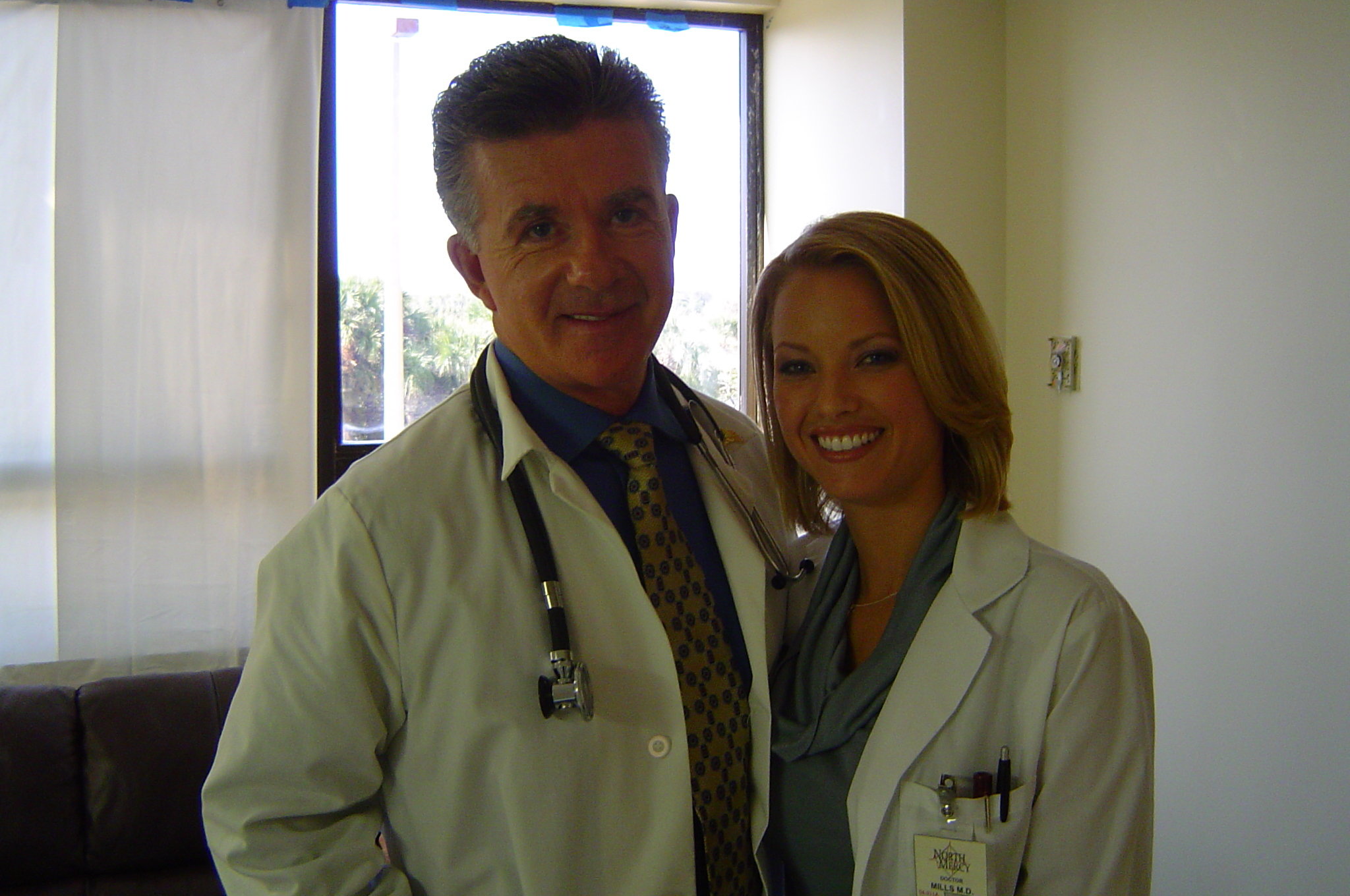 Allen Thicke and Christine on the set of Robodoc