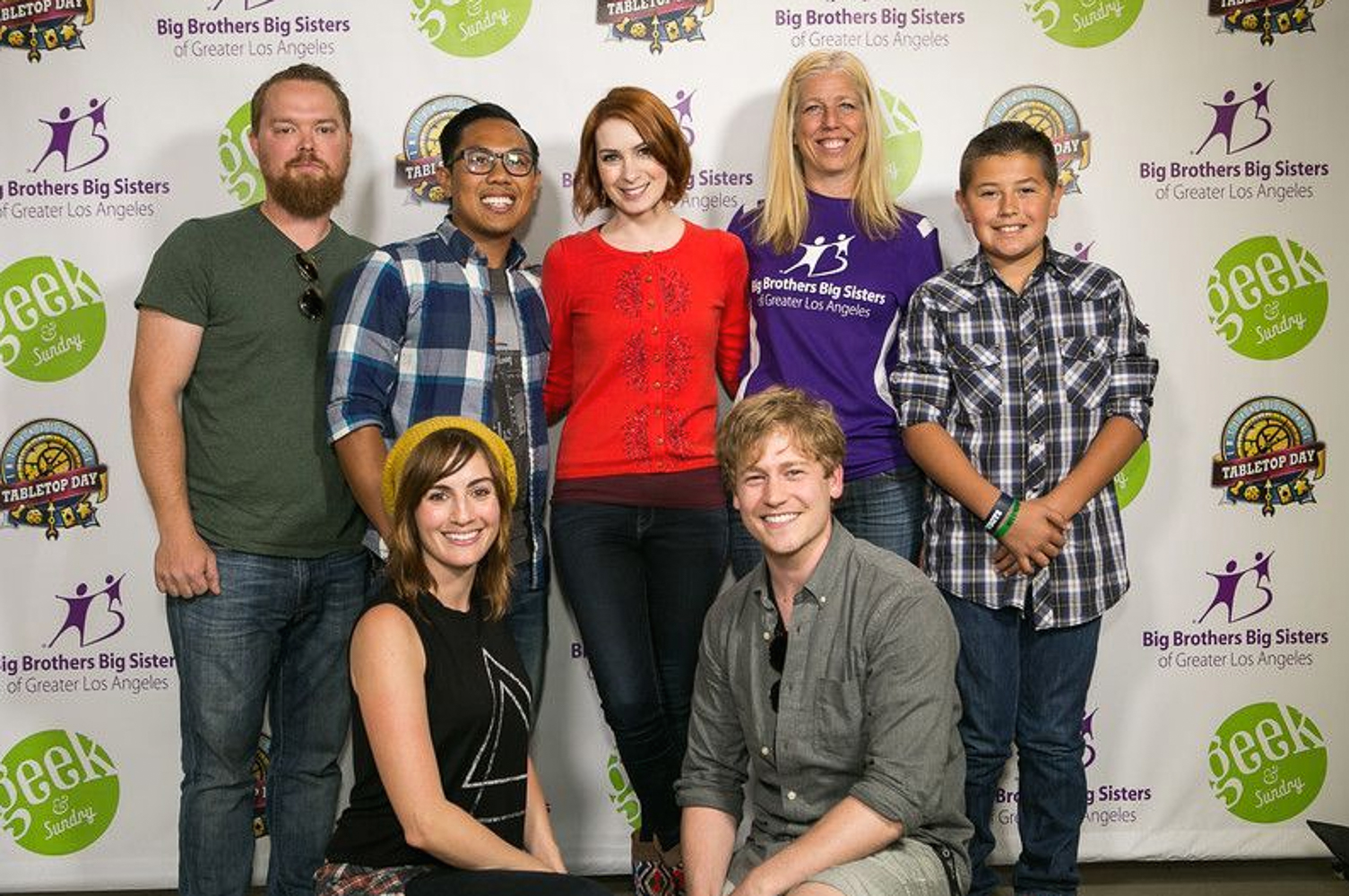 Felicia Day, Alison Haislip, Gavin Stenhouse, BBBSLA. Geek and Sundry's TableTopDay 2015. Burbank, CA.