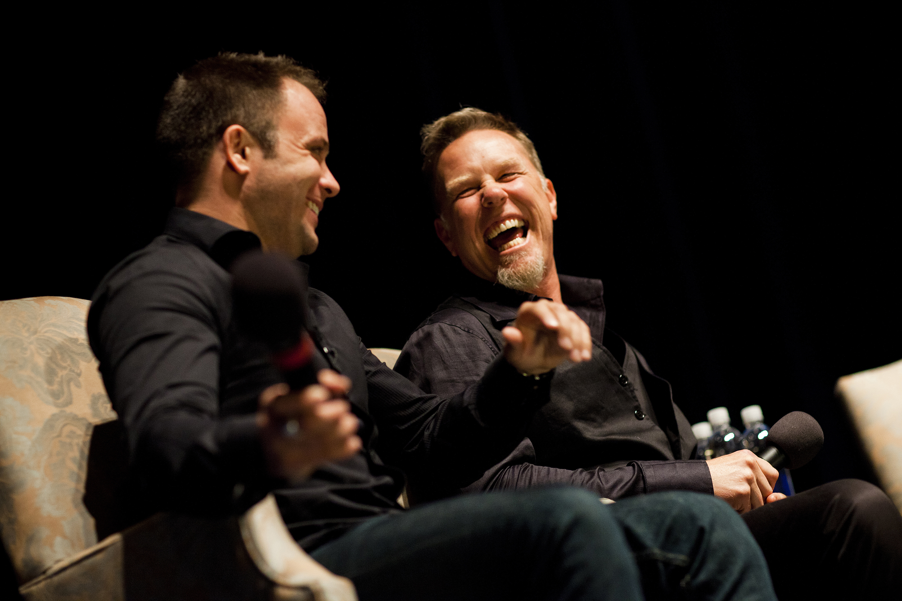 Justin with James Hetfield, of Metallica.