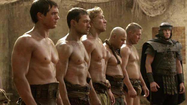 Andy Whitfield, Jai Courtney and Kyle Pryor in Spartacus: Blood and Sand (2010)