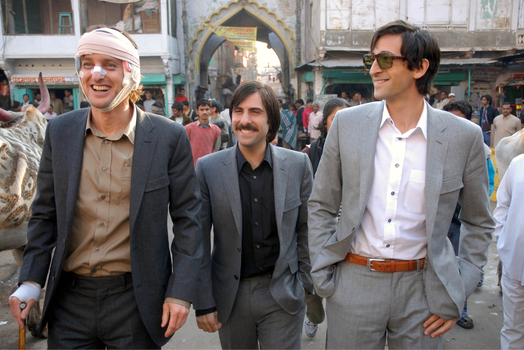 Still of Adrien Brody, Jason Schwartzman and Owen Wilson in The Darjeeling Limited (2007)