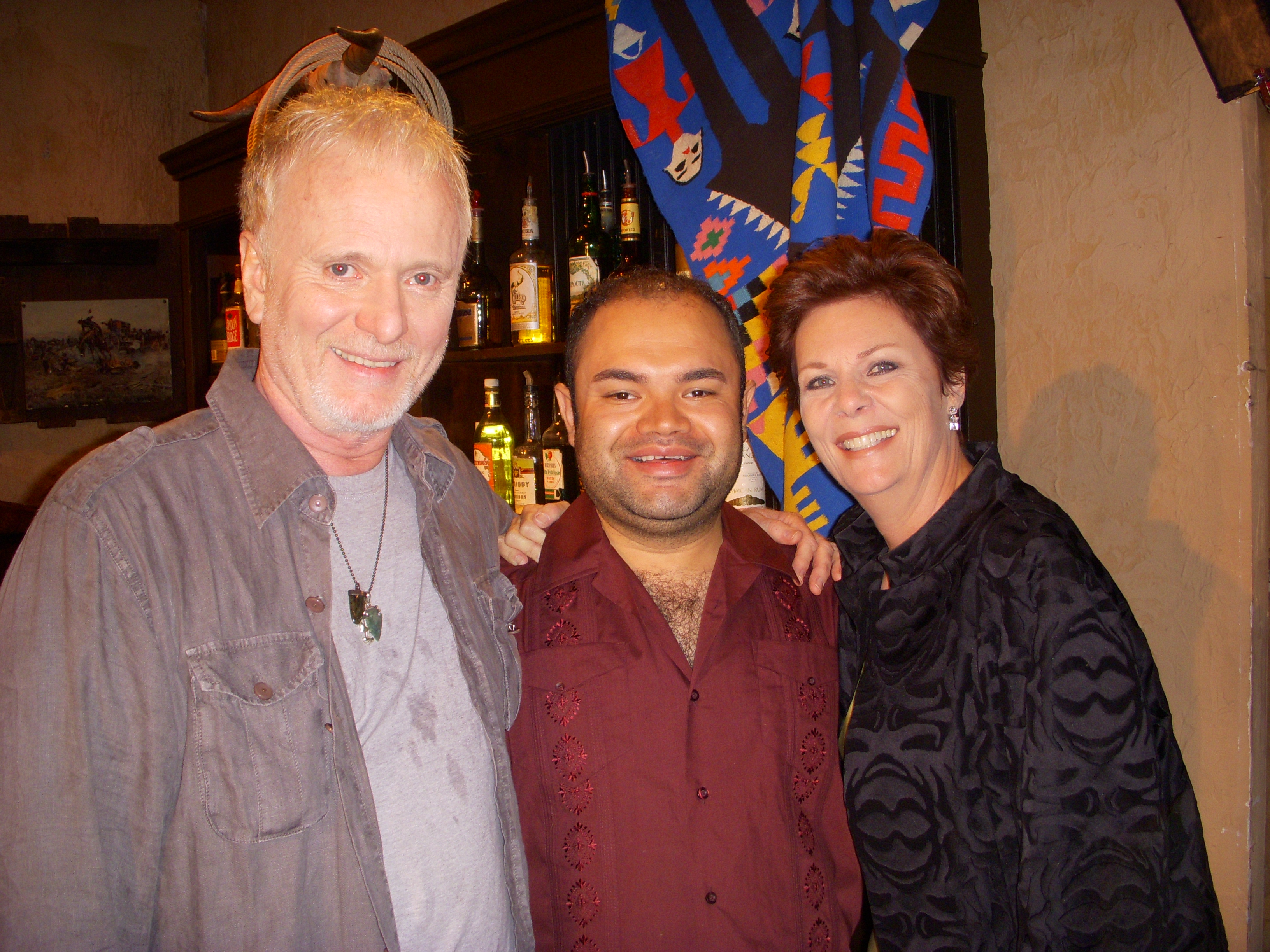 Anthony Geary,Erick Chavarria and Jane Elliot on the set of General Hospital
