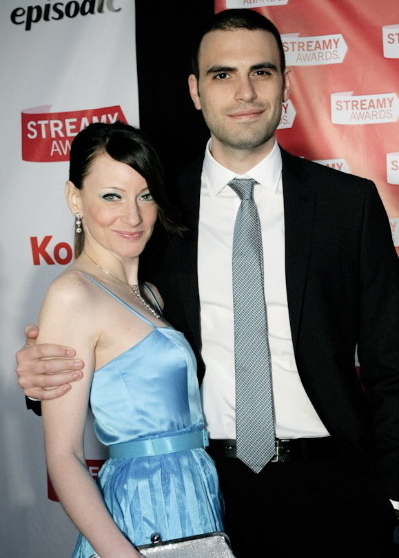 Galacticast and A Comicbook Orange creators Casey McKinnon and Rudy Jahchan on the red carpet of the 2009 Streamy Awards.