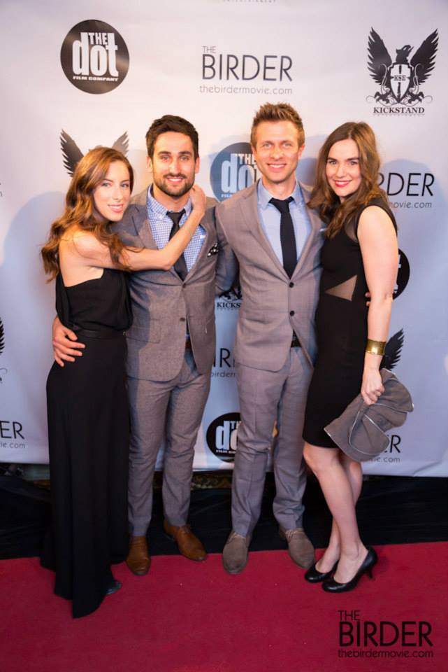 Jamie Spilchuk, Cat McCormick, Scott Cavalheiro and Claire Stollery arrive at the premiere of The Birder. April 3, 2014 WINDSOR.