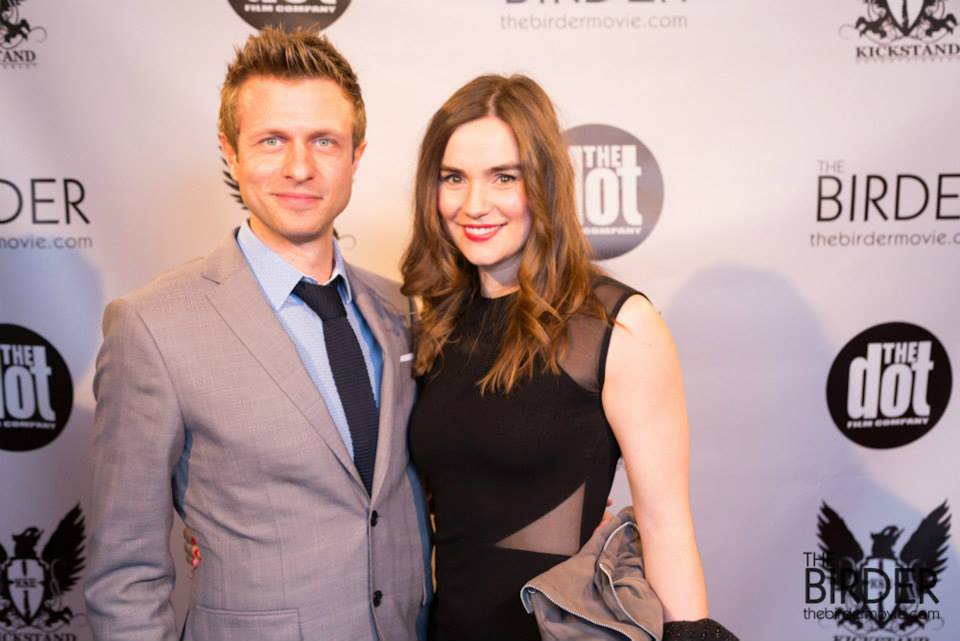 Jamie Spilchuk and Cat McCormick arrive at the premiere of The Birder. April 3, 2014 WINDSOR.