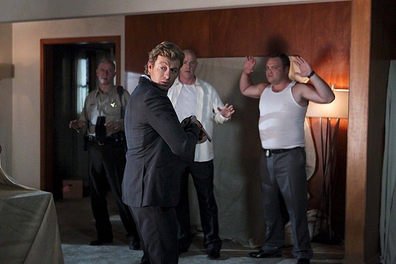 Still of Simon Baker, Xander Berkeley, Michael Gaston, Drew Powell and Thomas McAllister in Mentalistas (2008)