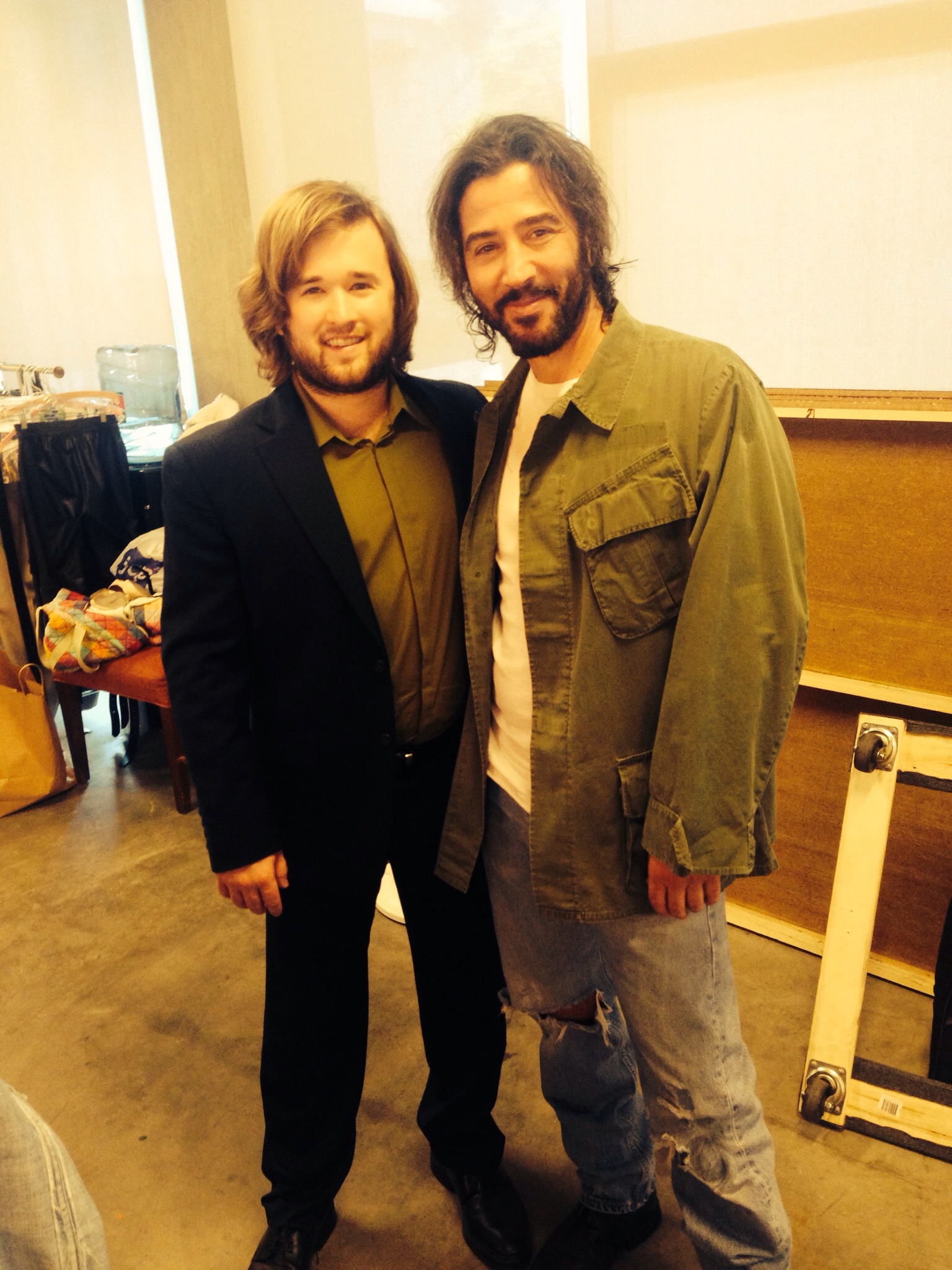 With actor Haley Joel Osment on the set of Funny Or Die.