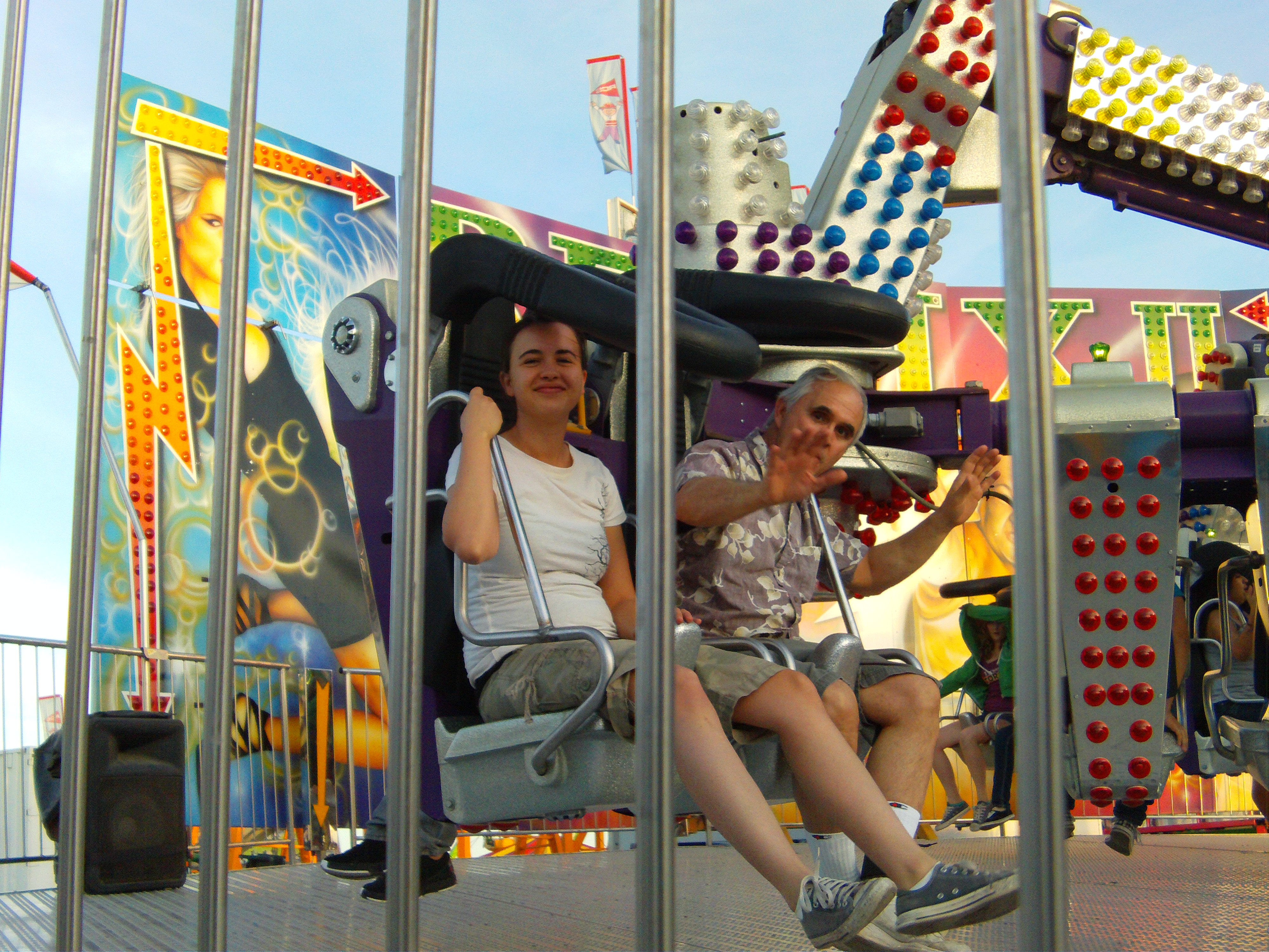Morgan Graham and Aly Graham ready to twist and spin at the Pima County Fair, April 22, 2011