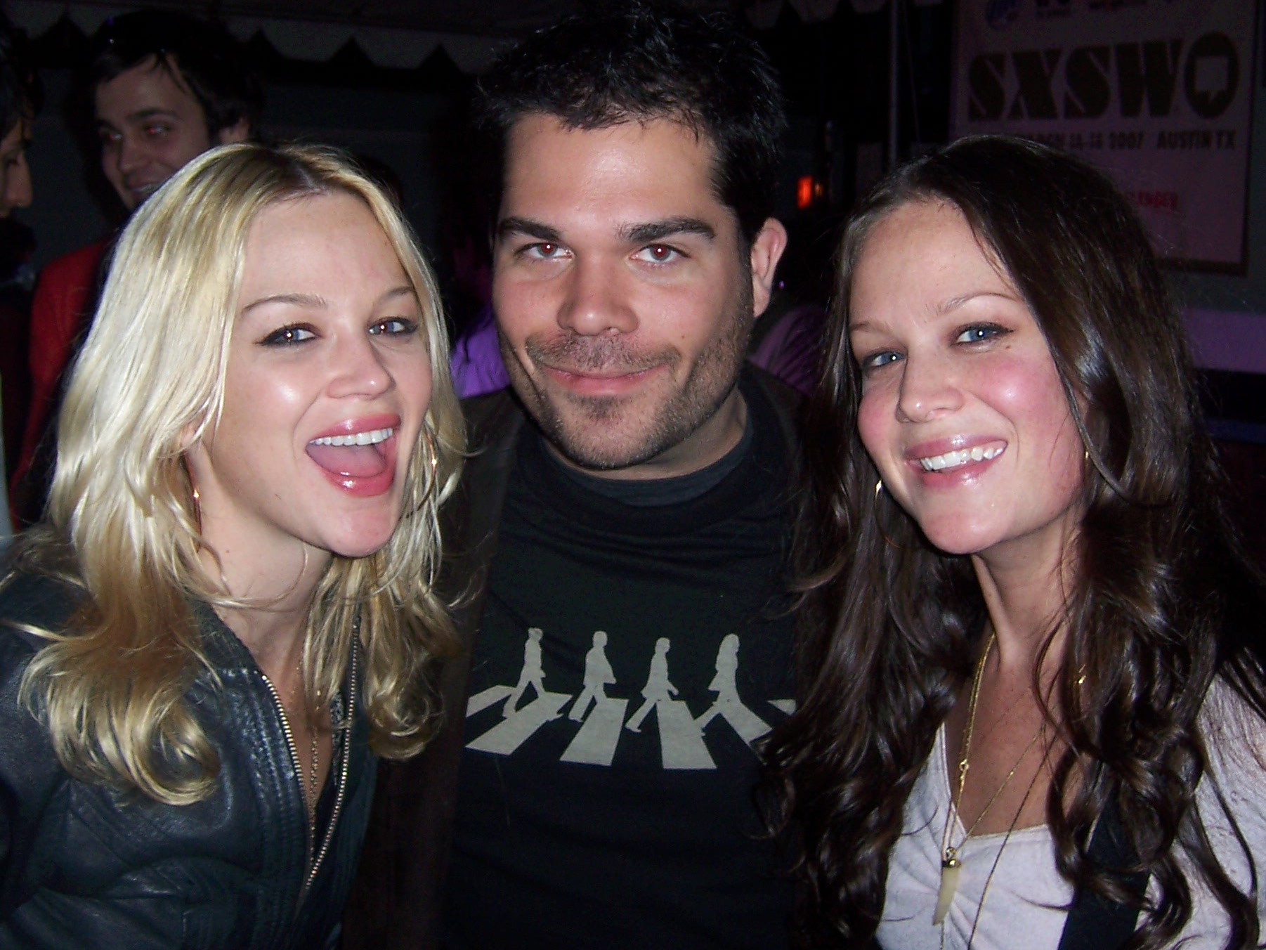 Mick with Catherine and Allison Pierce of The Pierces