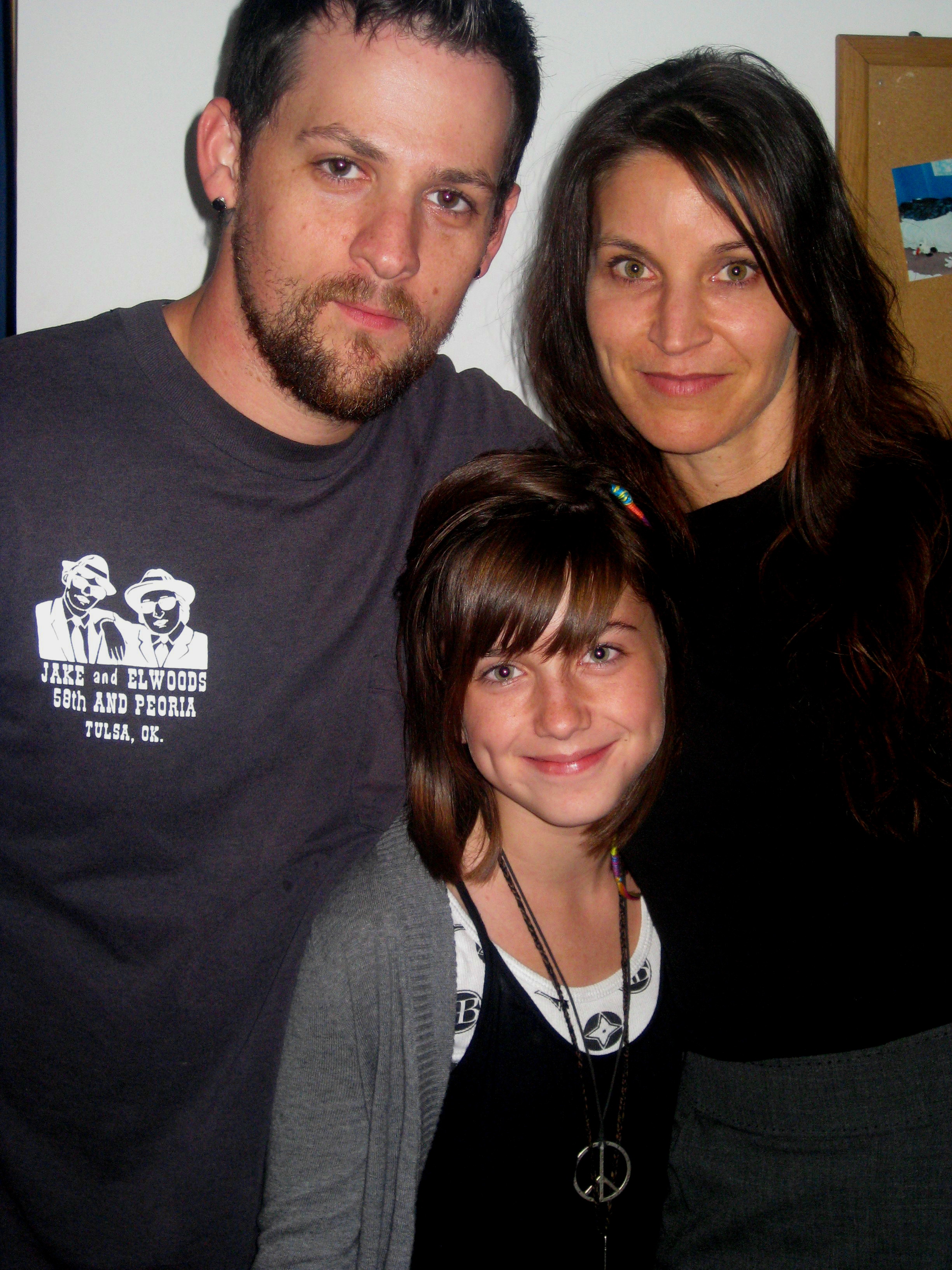 Madison with Joel Madden and Amanda Anka on the set of Turn It Up.