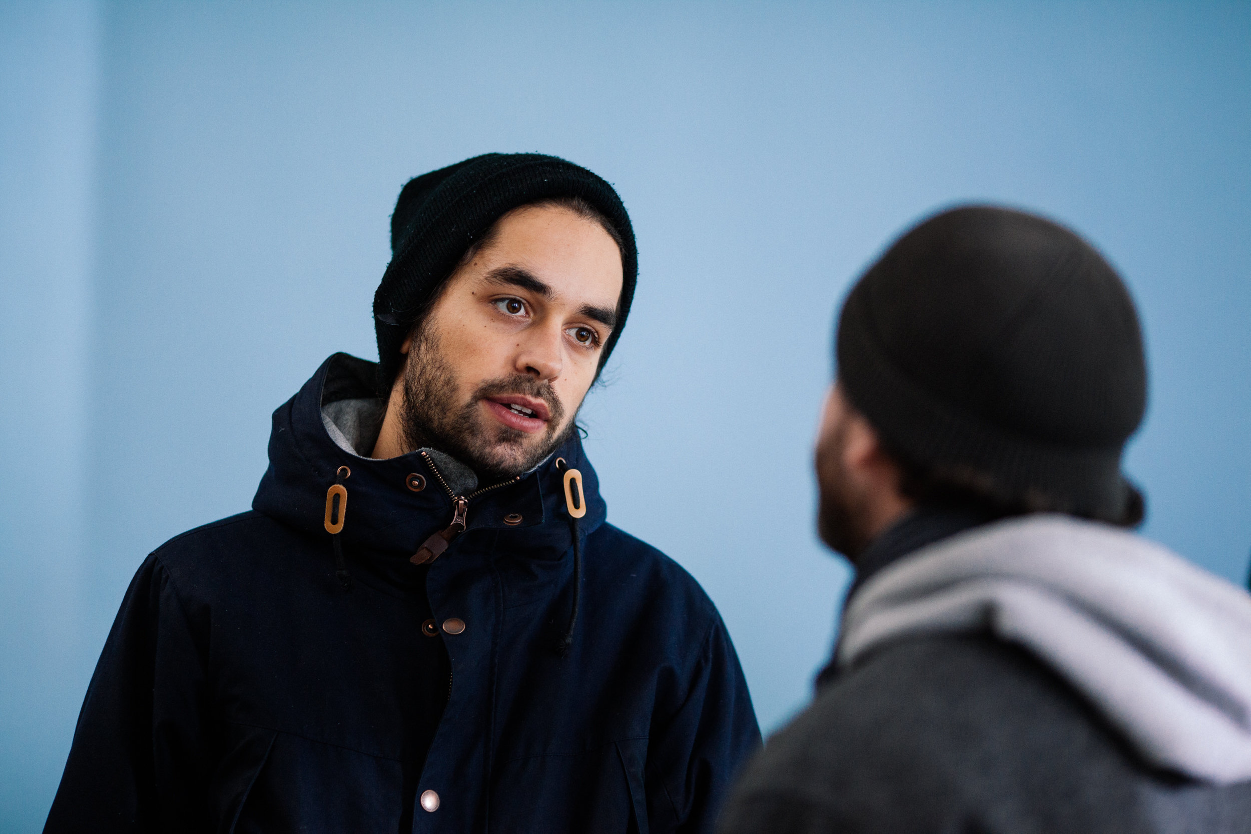 Director Bálint Szimler and Cinematographer Marcell Rév on the set of Balaton Method.