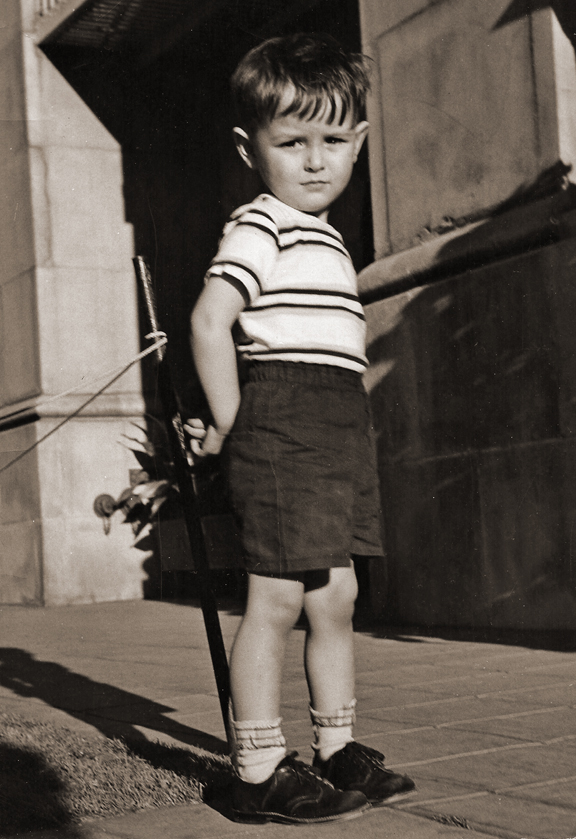 At age 3 on Wilshire Boulevard, photographed by famed photographer William Banks.