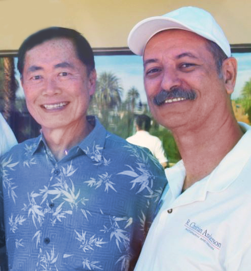 Actor George Takei and Director R. Christian Anderson in Palm Springs, California.
