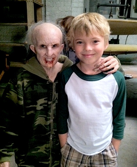 Paul on the set of American Horror Story with actor Ben Woolf who plays 
