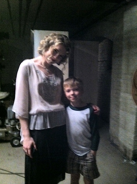 Paul on the set of American Horror Story with actress Lily Rabe 