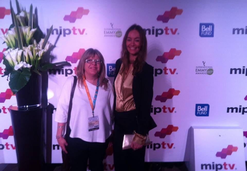 Cannes TV festival - actress and producer Joanna Pickering with producer Gilliane Seaborne