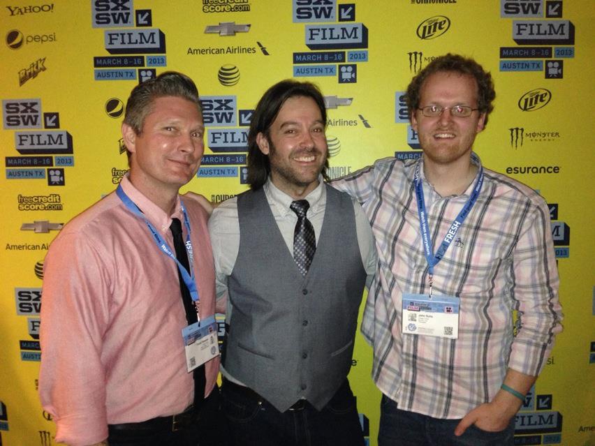 Travis Stevens, Gabriel Cowan, John Suits at 2013 SXSW premiere of CHEAP THRILLS