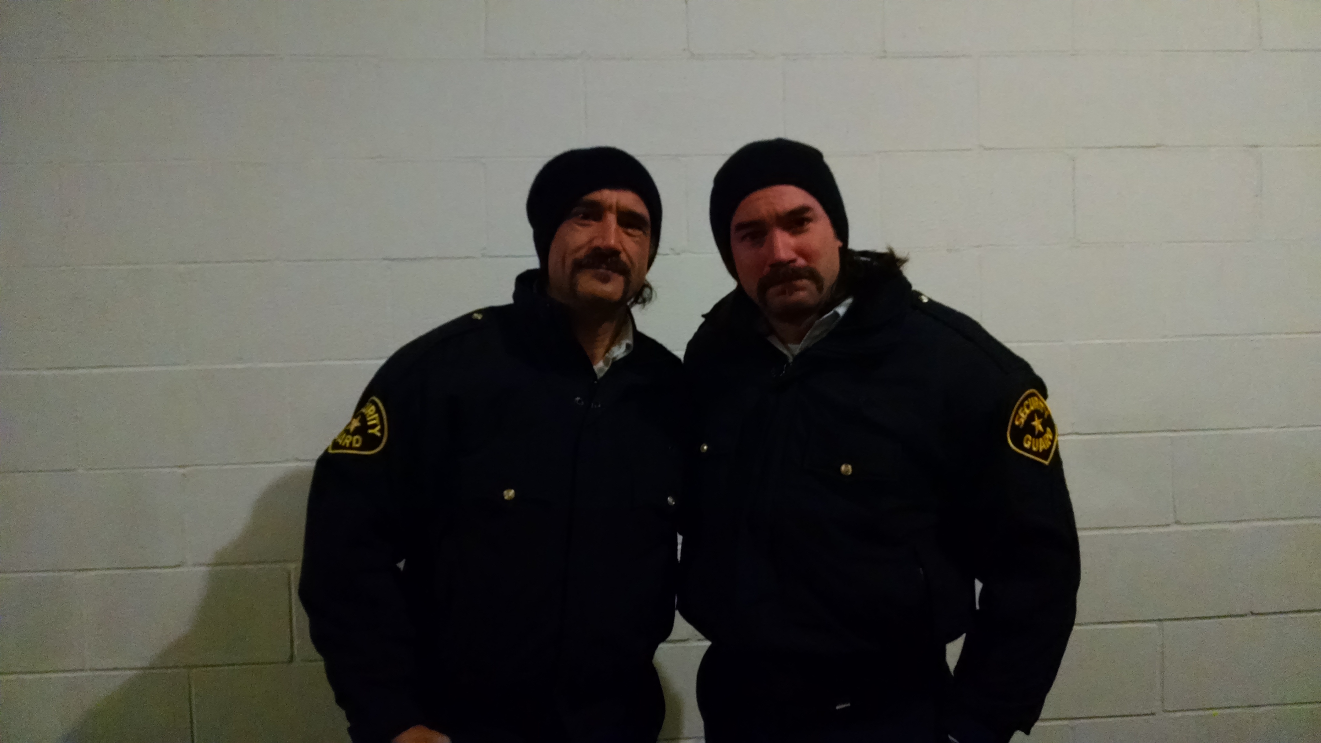 Ryan Carr and actor Elias Koteas on the set of Chicago P.D.